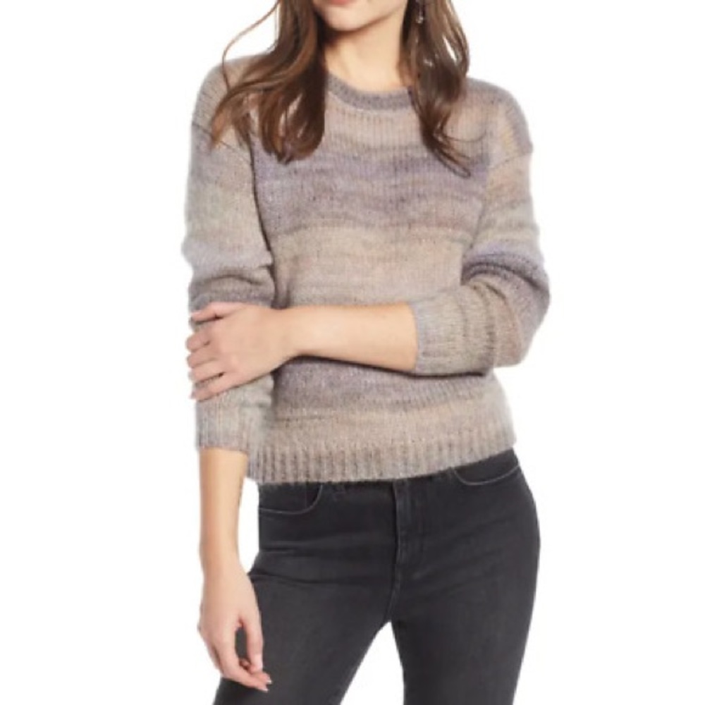 Something Navy muted stripe pullover sweater